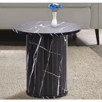 Kulatý odkládací stolek Treviso, 40 cm, černý mramor