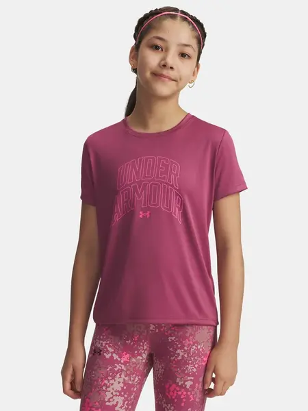 Girls' T-shirt Under Armour Tech Varsity Graphic SS-RED - Girls