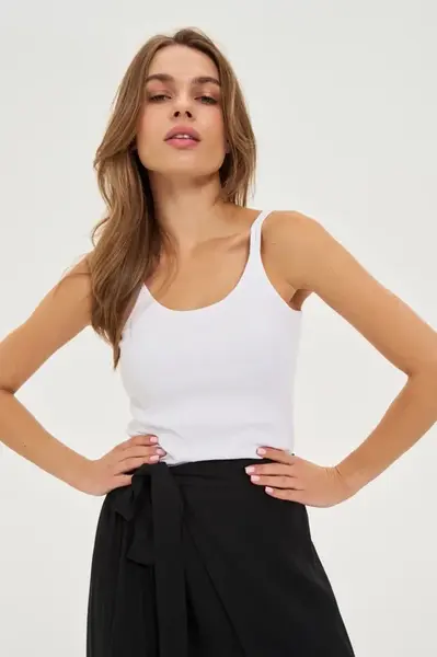 Marisse White Cotton Top