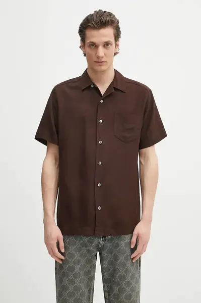 Košile s příměsí lnu A.P.C. chemisette roy