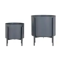 Sada obalů na květináče se stojany House Nordic Pavia 2-pack šedá barva