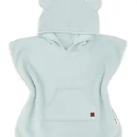 Baby Nellys Pončo, župan s kapucí pro děti Medvídek,  mátový vel.  98/104
