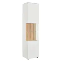 Novel VITRÍNA, divoký dub, bílá, barvy dubu, 50/202,8/42 cm