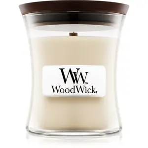 Woodwick Linen vonná svíčka s dřevěným knotem 85 g