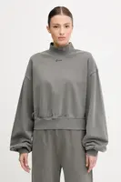 Bavlněná mikina Guess MISTY dámská, šedá barva, hladká, V5RQ13 KCOS1