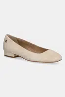 Semišové baleríny Lauren Ralph Lauren Emellie Bllt béžová barva, 802974358001