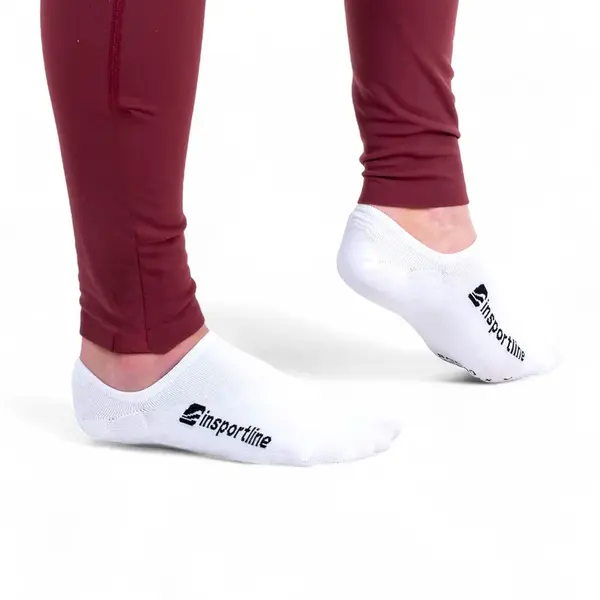 Bambusové neviditelné ponožky inSPORTline Silvatic Noshow AG+ antibakteriální - 3 páry bílá 43-45