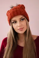 marka niezdefiniowana Čapica s fleece Warkocz K226 ruda
