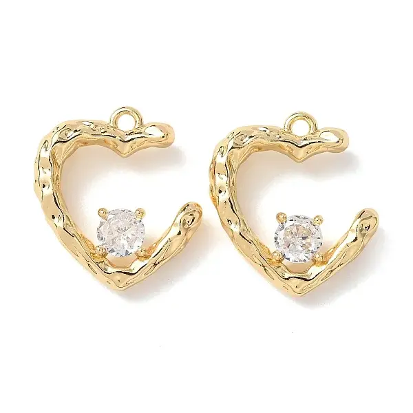 Brass Micro Pave Cubic Zirconia Pendants