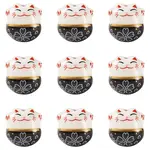 9Pcs Handmade Printed Porcelain Beads