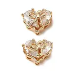 Brass Micro Pave Cubic Zirconia Beads