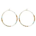 Handmade Glass Seed Beads Hoop Earrings