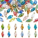 120Pcs 12 Colors Glass Pendants