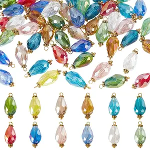 120Pcs 12 Colors Glass Pendants