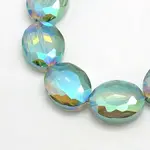 Faceted Electroplate Crystal Glass Oval Beads Strands
