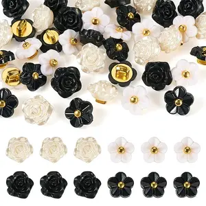 40Pcs 2 Styles 1-Hole ABS Plastic Buttons