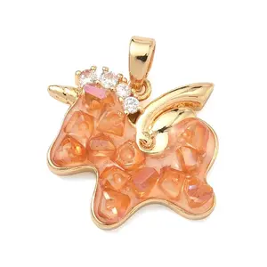 Brass Micro Pave Clear Cubic Zirconia Pendants