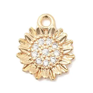Brass Micro Pave Cubic Zirconia Pendants