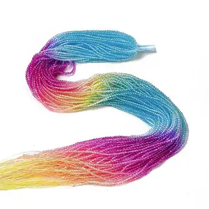 Transparent Gradient Color Glass Beads Strands