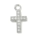 Brass Micro Pave Clear Cubic Zirconia Pendants