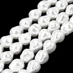Electroplated Glass Shell Pearl Beads Strands