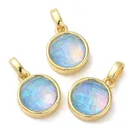 Rack Plating Brass with Synthetic Opal Pendants