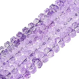 Crackle Transparent Glass Beads Strands