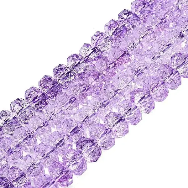 Crackle Transparent Glass Beads Strands
