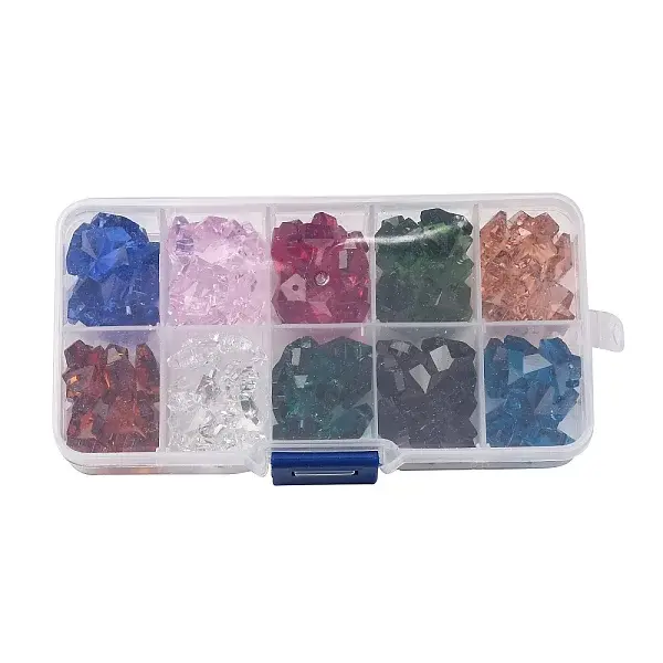 100Pcs 10 Colors Glass Pendants