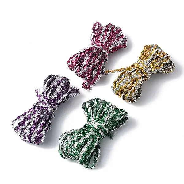 Sparkle Polyester Metallic Wavy Fringe Trim Ribbon