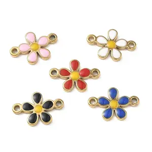 304 Stainless Steel Enamel Connector Charms