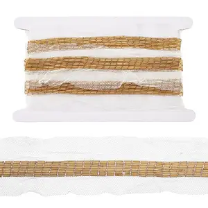 2 Yards 9-Row Glass Seed Beaded Lace Trim