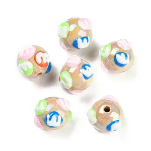 Hand Painted Acrylic with Enamel Beads