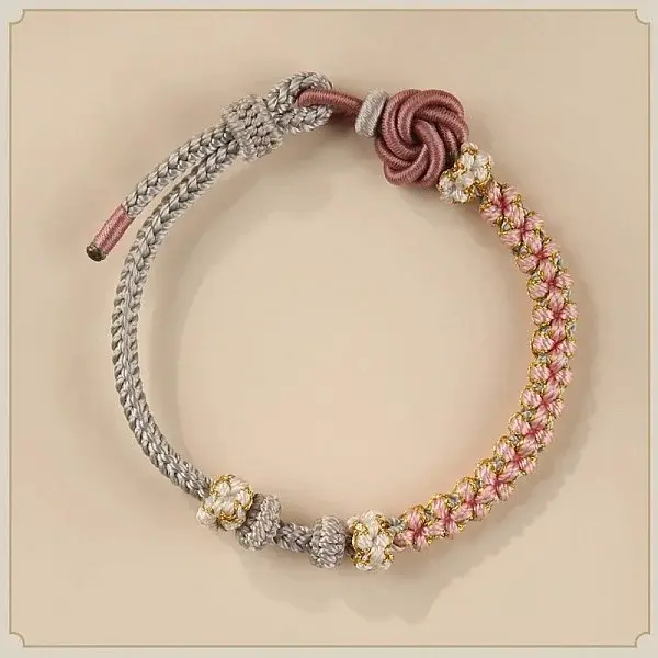 Hand-knitted Polyester and Wax Cope Braided Bracelets for Men Women