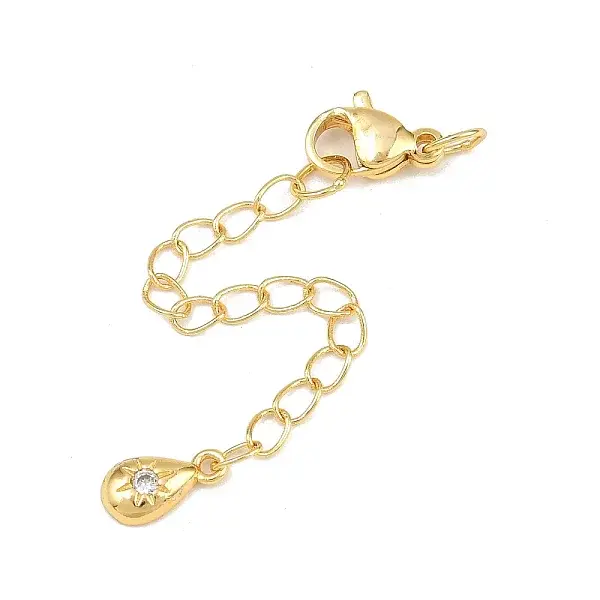 Brass Micro Pave Cubic Zirconia Ends with Chain