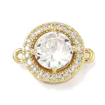 Brass Pave Clear Cubic Zirconia Connector Charms