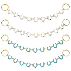 Horseshoe Alloy Enamel Link Boot Strap Chains