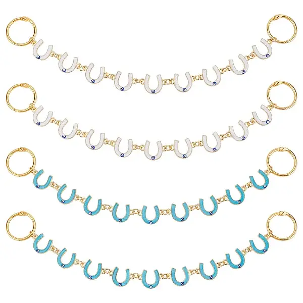 Horseshoe Alloy Enamel Link Boot Strap Chains