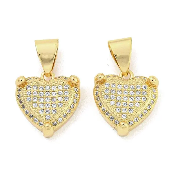 Brass Micro Pave Clear Cubic Zirconia Pendants