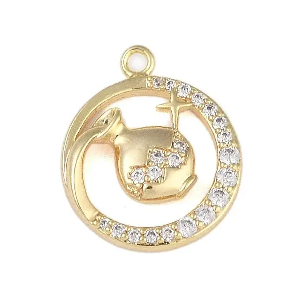 Brass Micro Pave Clear Cubic Zirconia Pendants