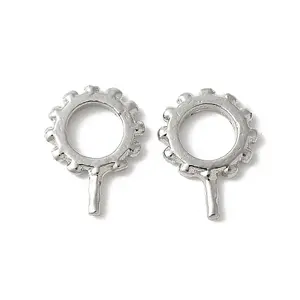 Brass Micro Pave Cubic Zirconia Peg Bails