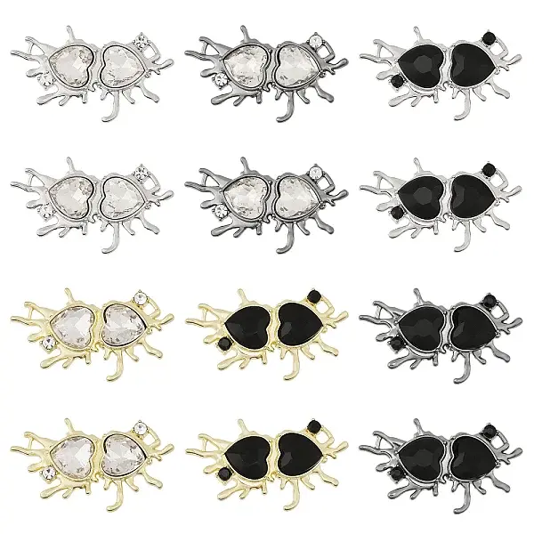 12Pcs 6 Styles Alloy Connector Charms