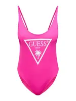 GUESS Jednodielne plavky 'VIOLET'  neónovo ružová / biela