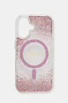 Obal na telefon Guess iPhone 16 růžová barva, GUHMP16SRGRGEP