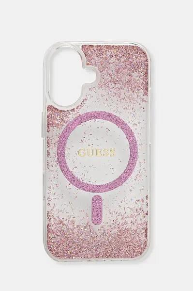Obal na telefon Guess iPhone 16 růžová barva, GUHMP16SRGRGEP