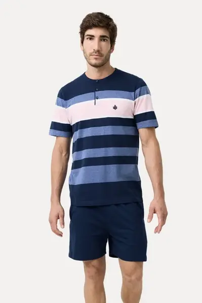 Pánské pyžamo krátké FERNANDO 3XL Tmavě modrá