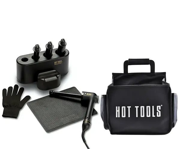 Kulma na vlasy Hot Tools Black Gold Curl Bar Set - 19 mm, 25 mm, 32 mm, 38 mm + taška Hot Tools Appliance Caddy zdarma + dárek zdarma