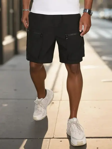 Pánske čierne kapsáčové kraťasy Dstreet