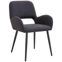 MID.YOU ŽIDLE S PODRUČKAMI, železo, tkaná látka, černá