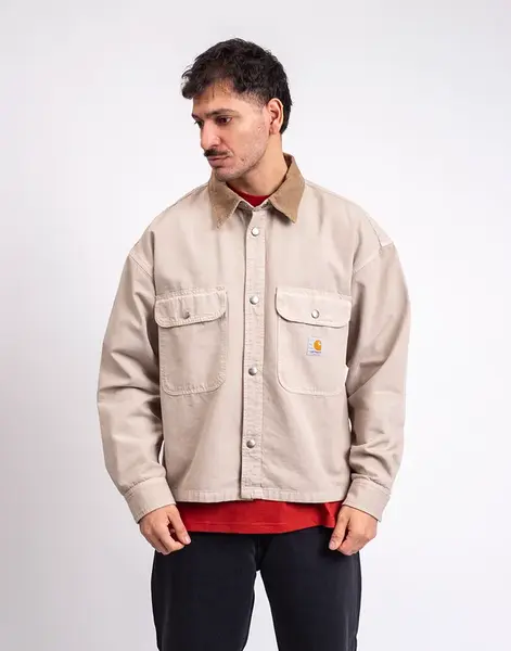 Carhartt WIP Prescott Shirt Jacket String/Leather garment dyed L